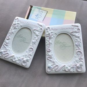 2 Russ Ceramic Baby’s Christening Frames